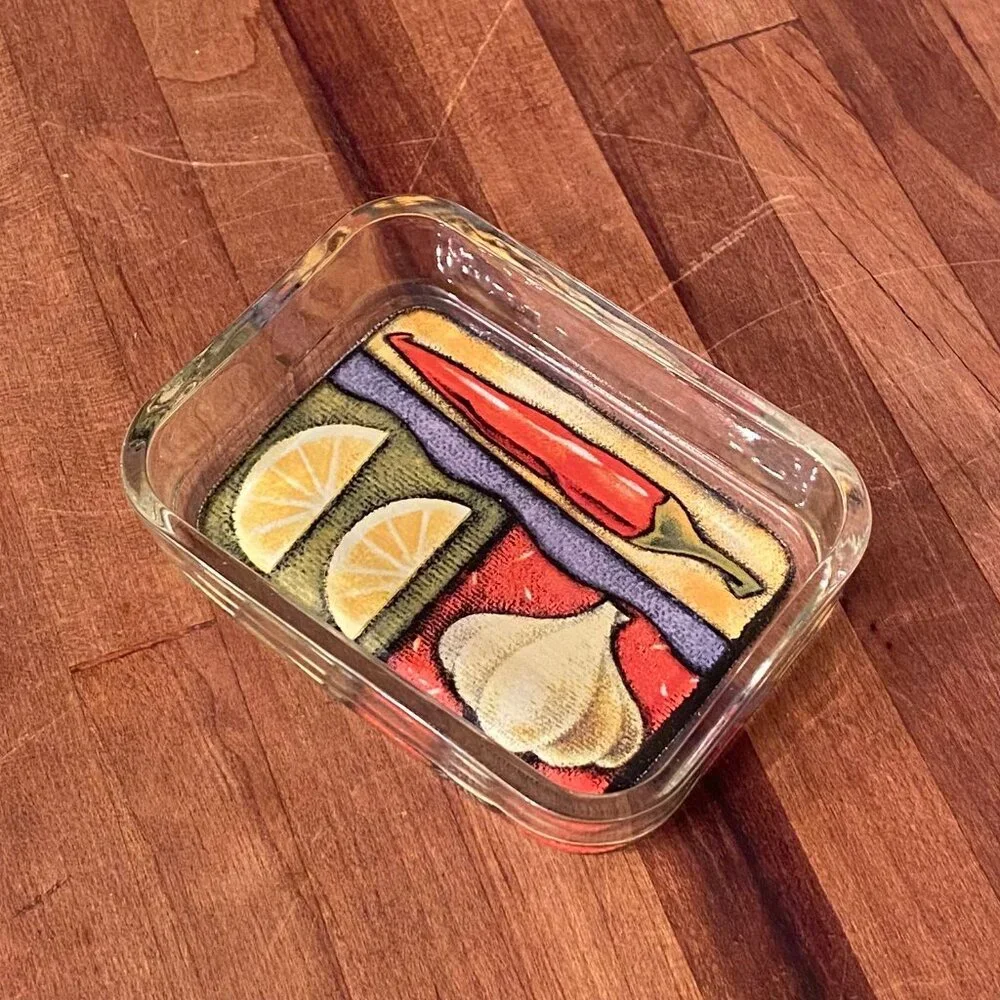 Vintage Olive Oil Dipping Glass Dish  Set of 2